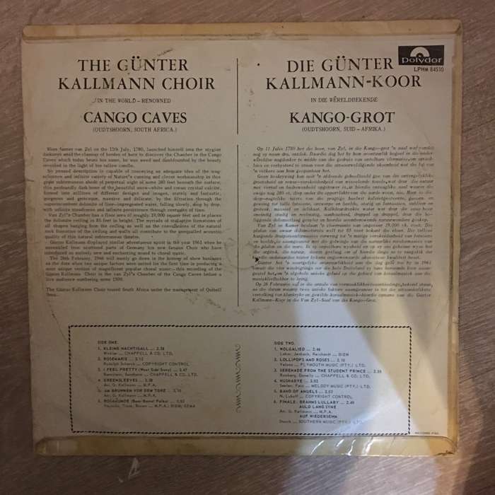 The Günter Kallmann Choir  In The Cango Caves With The Günter Kallman Choir - Vinyl LP Re...
