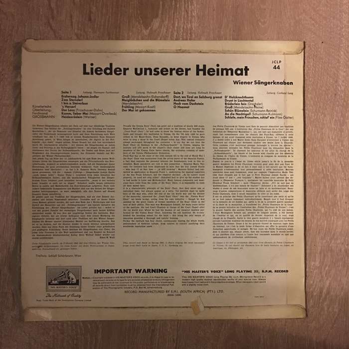 Wiener Langerknaben - Vinyl LP Record - Opened  - Very-Good+ Quality (VG+)