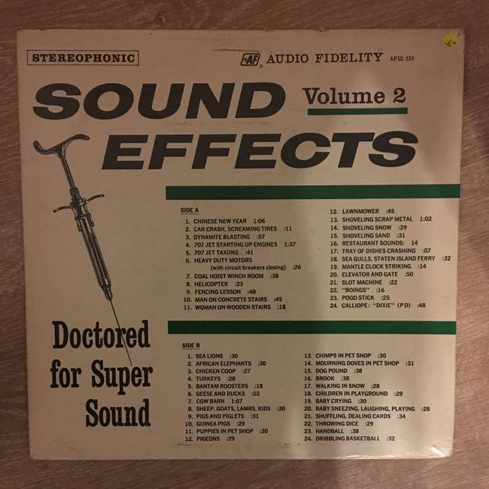 Sound Effects - Volume 2   Vinyl LP Record (VG+)