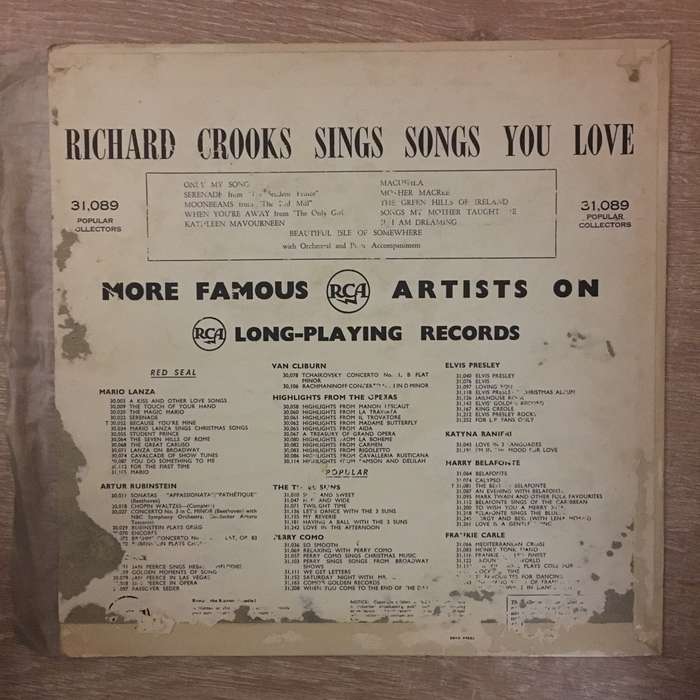 Richard Crooks  Sings Songs You Love - Vinyl LP Record - Opened  - Very-Good+ Quality (VG+)