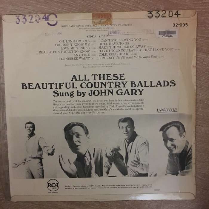 John Gary Sings Your All Time Country Favourites - Vinyl LP Record - Opened  - Very-Good Quality ...