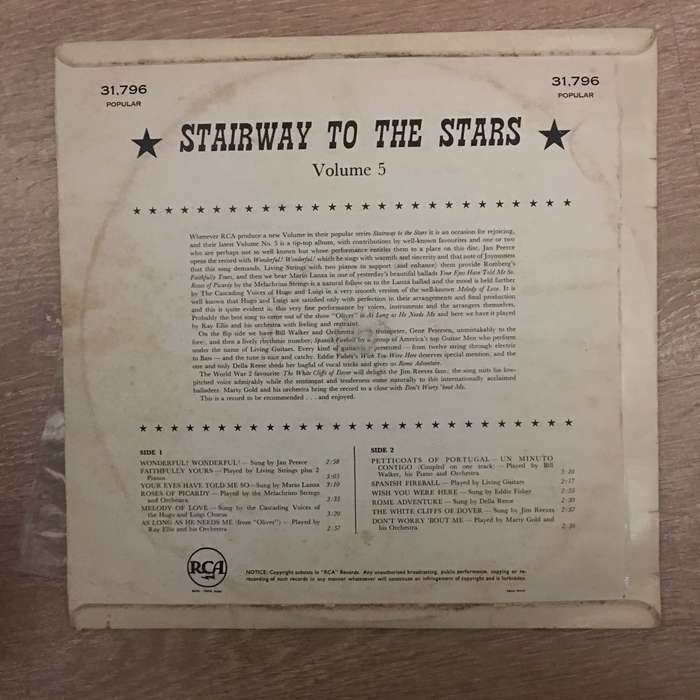 Stairway To The Stars Volume 5 - Vinyl -  Vinyl LP Record - Very-Good+ Quality (VG+)