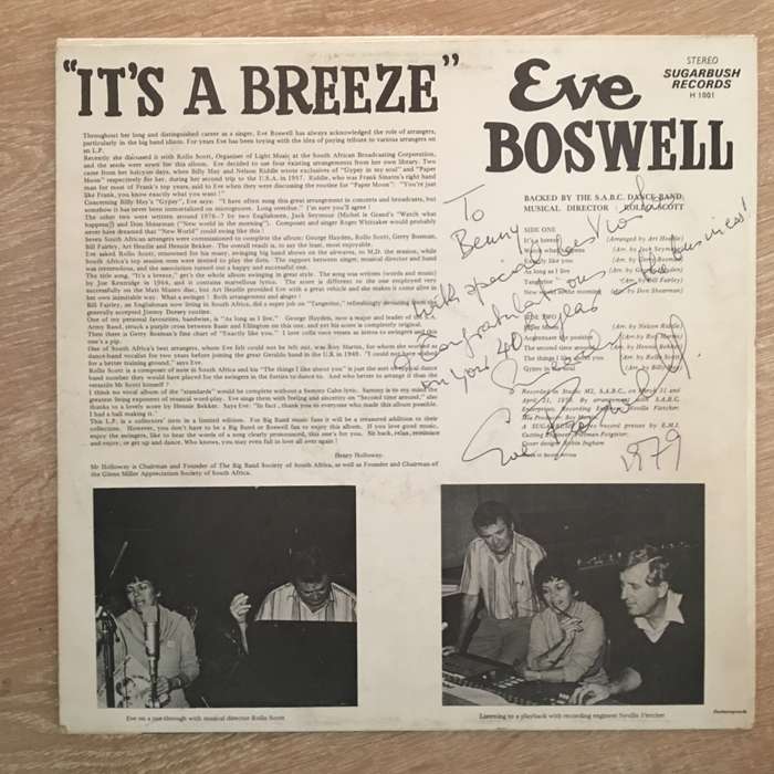 Eve Boswell  It's A Breeze - Vinyl Record - Opened  - Very-Good+ Quality (VG+)