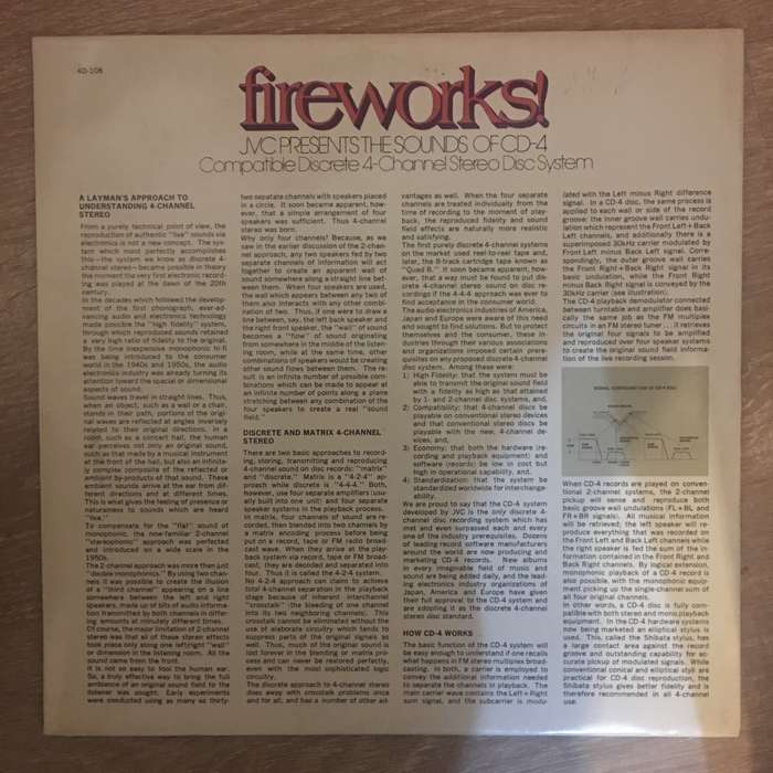 Fireworks! JVC Presents The Spectacular Sounds of CD-4 - Vinyl LP Record - Very-Good+ Quality (VG+)