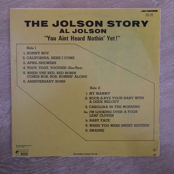 Al Jolson  The Jolson Story - Vinyl LP Record - Opened  - Very-Good+ Quality (VG+)