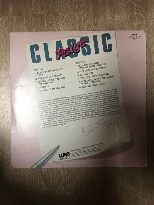 Elaine Paige - Classic Paige  - Vinyl LP Record - Very-Good+ Quality (VG+)
