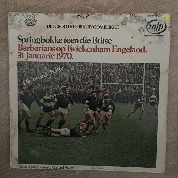 Spingbokke teen die Britse, Barbarians op Twickenham Engeland - 31 Januarie 1970 - Vinyl LP Recor...