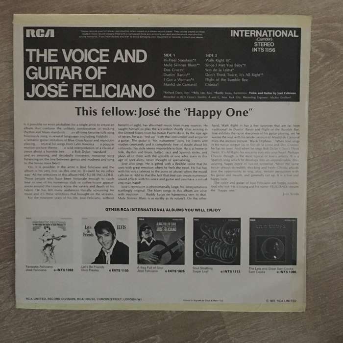 José Feliciano  The Voice And Guitar Of José Feliciano - Vinyl LP Record - Opened  - Very...