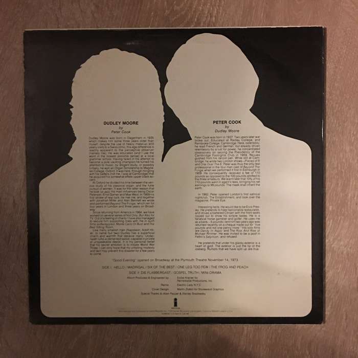 Peter Cook & Dudley Moore  Good Evening - Vinyl LP Record - Opened  - Very-Good Quality (VG)