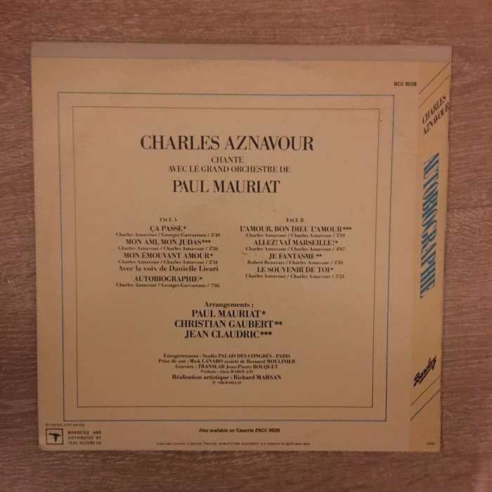 Charles Aznavour  Autobiographie - Vinyl LP Record - Opened  - Very-Good+ Quality (VG+)