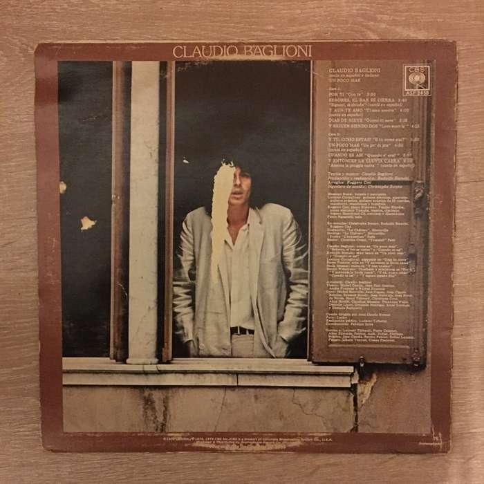 Claudio Baglioni  Un Poco Mas (Canta En Espanol Y Italiano) - Vinyl LP Record  (VG)