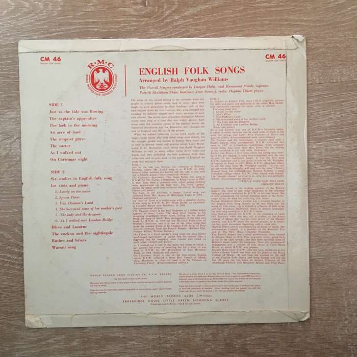 English Folk Songs - Vinyl LP Record - Opened  - Very-Good Quality (VG)