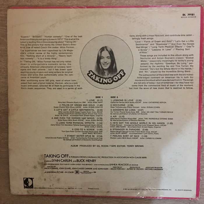 Taking Off (Original Sound Track Album) - Vinyl LP Record - Opened  - Very-Good- Quality (VG-)
