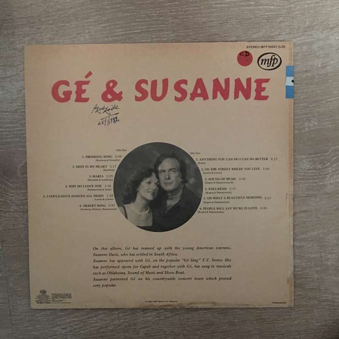 Ge and Susanne from the Great Musicals - Vinyl LP Record - Opened  - Very-Good+ Quality (VG+)