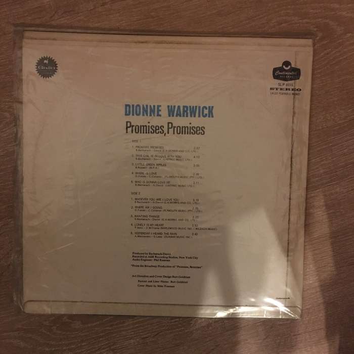 Dionne Warwick - Promises Promises - Vinyl LP Record - Opened  - Very-Good Quality (VG)