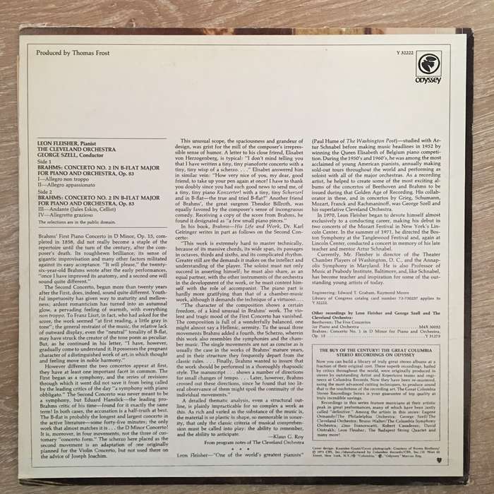 Leon Fleisher with George Szell and The Cleveland Orchestra / Brahms  Brahms: Concerto No. ...