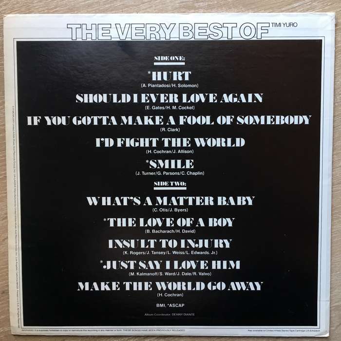 Timi Yuro  The Very Best Of Timi Yuro - Vinyl LP Record - Opened  - Very-Good- Quality (VG-)