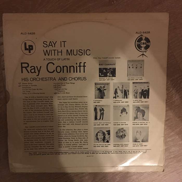 Ray Conniff - Say It With Music - A Touch Of Latin -  Vinyl LP Record - Opened  - Very-Good Quali...