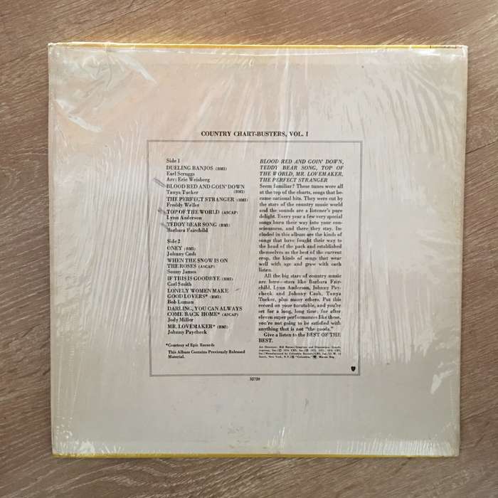 Country Chart Busters Vol 1 - Vinyl LP Record - Opened  - Very-Good- Quality (VG-)
