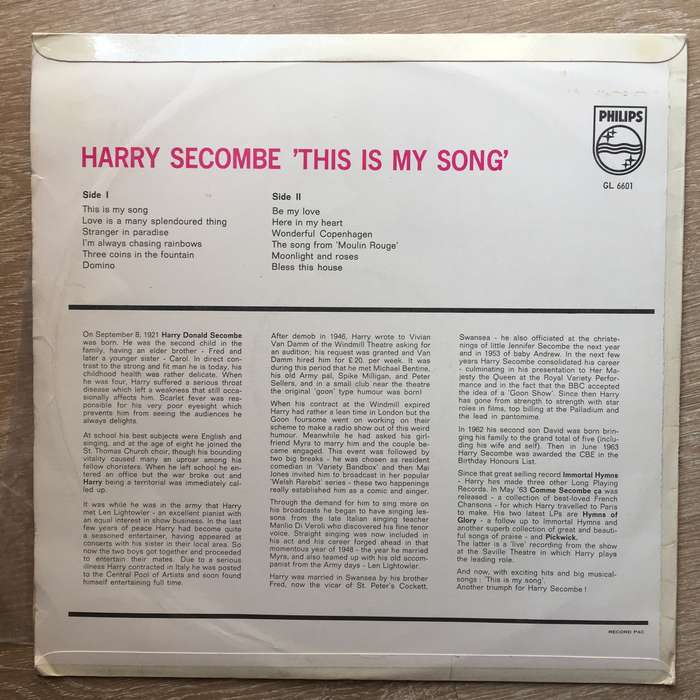 Harry Secombe - This Is My Song - Vinyl LP Record - Opened  - Very-Good+ Quality (VG+)