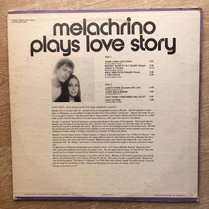 Melachrino  Love Story -  Vinyl LP Record - Very-Good+ Quality (VG+)