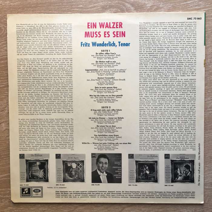 Fritz Wunderlich  Ein Walzer Muss Es Sein -  Vinyl LP Record - Very-Good+ Quality (VG+)