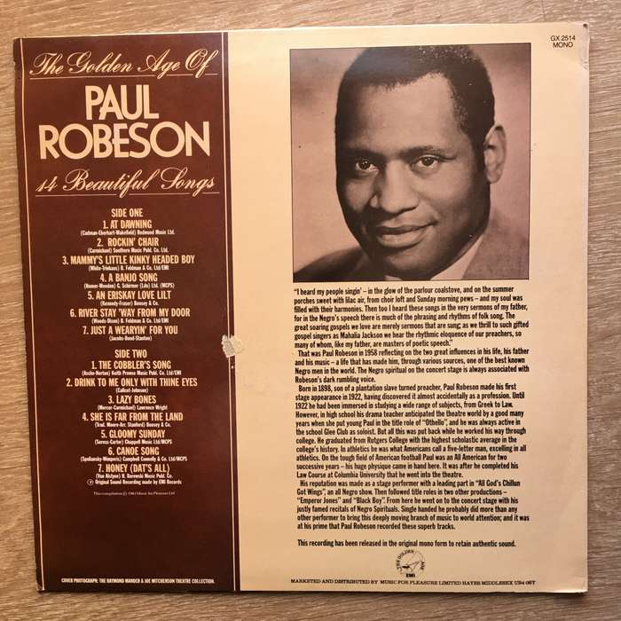 Paul Robeson  The Golden Age Of Paul Robeson - Vinyl LP Record - Opened  - Very-Good+ Quali...