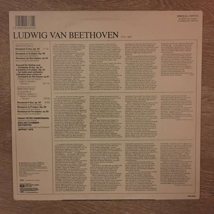 Beethoven - Frank Peter Zimmermann, English Chamber Orchestra, Jeffrey Tate  Violinkonzert ...
