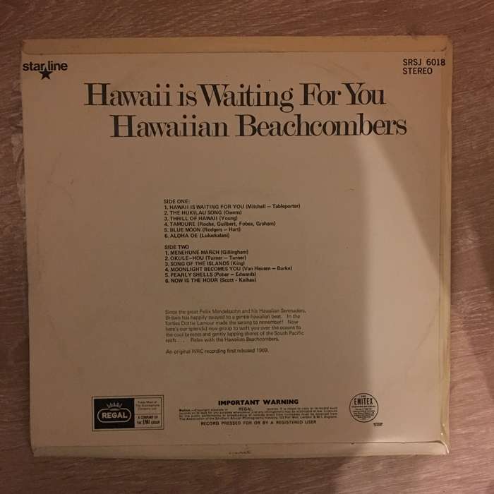 The Hawaiian Beachcombers  Hawaii Is Waiting For You - Vinyl LP Record - Opened  - Very-Goo...