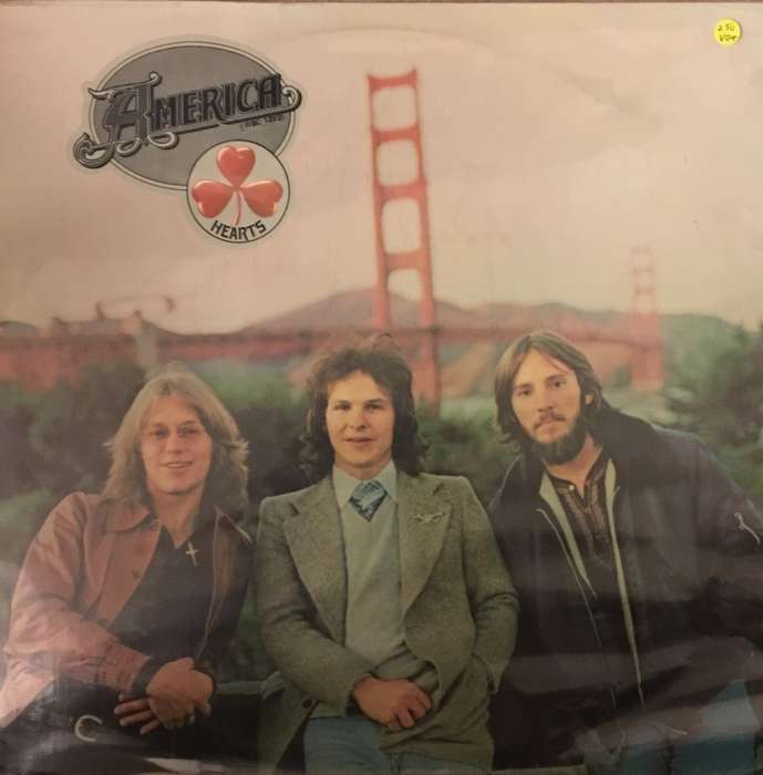 America - Hearts - Vinyl LP Record - Opened  - Very-Good+ Quality (VG+)