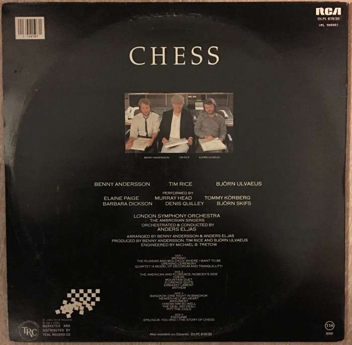 Chess -  Double Vinyl LP Record - Opened  - Very-Good Quality (VG)