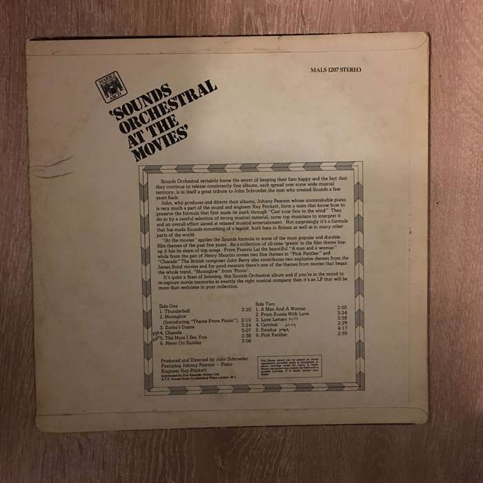 Sounds Orchestral - At The Movies - Vinyl LP Record - Opened  - Good+ Quality (G+)