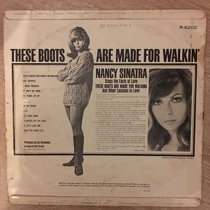 Nancy Sinatra  Boots -  Vinyl LP Record - Opened  - Good Quality (G)