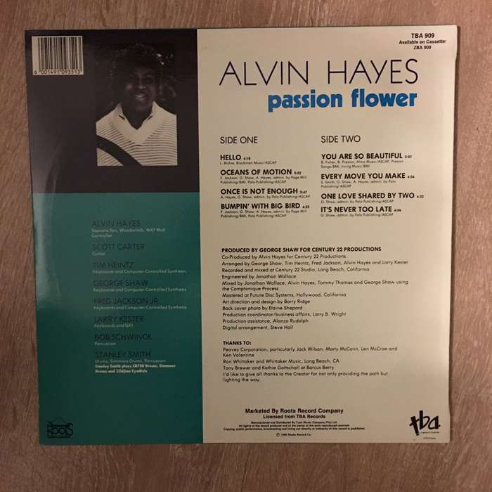Alvin Hayes - Passion Flower - Vinyl LP Record - Near Mint Condition (NM)