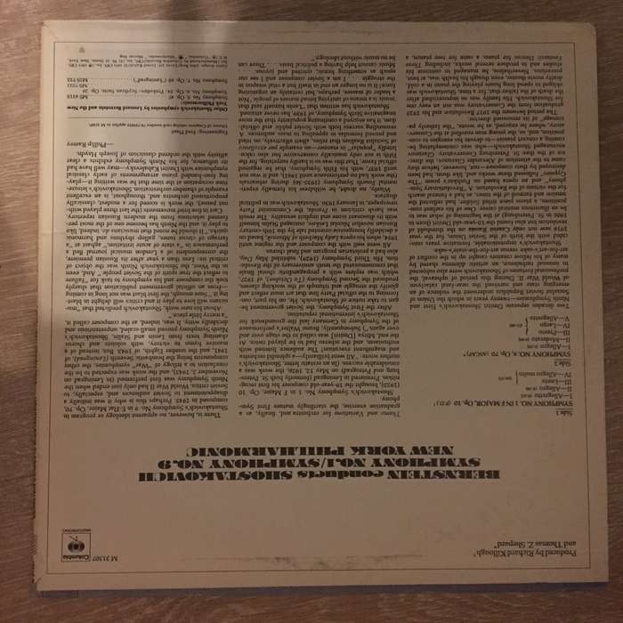 Bernstein Conducts Shostakovich  Symphony No. 1 / Symphony No. 9 - Vinyl LP Record - Ope...