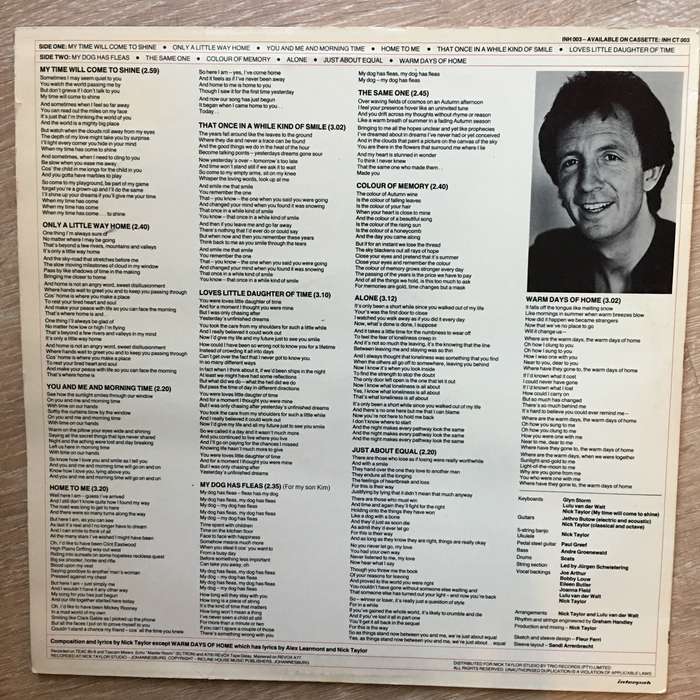 Nick Taylor  My Time Will Come To Shine   Vinyl LP Record - Very-Good+ Quality (VG+)