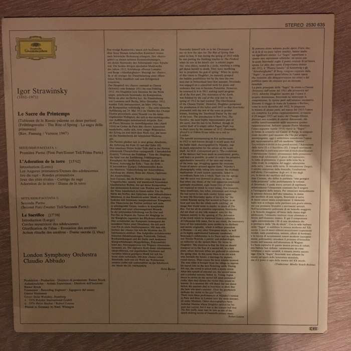 Igor Strawinsky, London Symphony Orchestra, Claudio Abbado  Le Sacre Du Printemps  Vi...