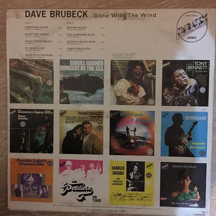 The Dave Brubeck Quartet  Gone With The Wind  - Vinyl LP Record - Very-Good+ Quality (VG+)