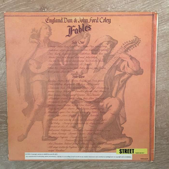 England Dan & John Ford Coley - Fables - Vinyl LP Record - Opened  - Very-Good- Quality (VG-)