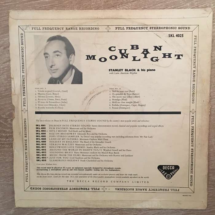 Stanley Black with Latin-American Rhythms  Cuban Moonlight - Vinyl LP Record - Opened  - Ve...