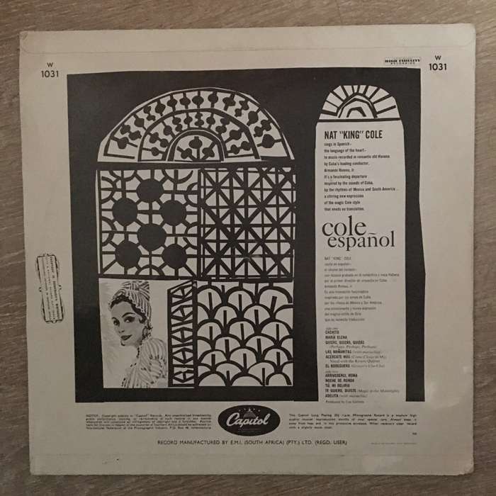 Nat 'King' Cole  Cole Español - Vinyl LP Record - Very-Good+ Quality (VG+)