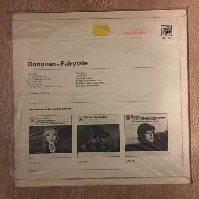 Donovan - Fairtytale-  Vinyl LP Record - Opened  - Very-Good Quality (VG)
