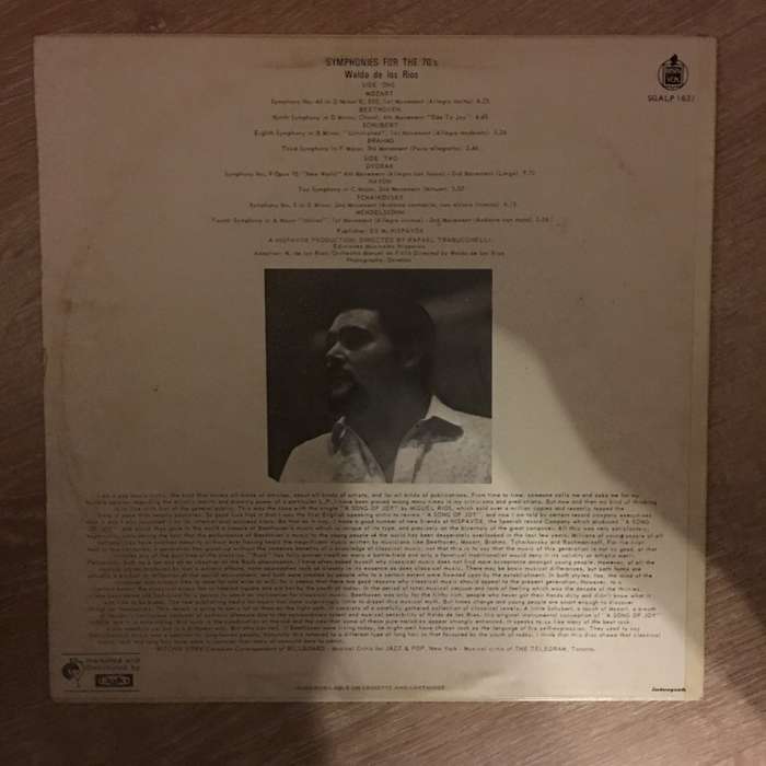 Waldo De Los Rios  Symphonies For The Seventies (70's) - Vinyl  - Vinyl LP Record - Opened ...