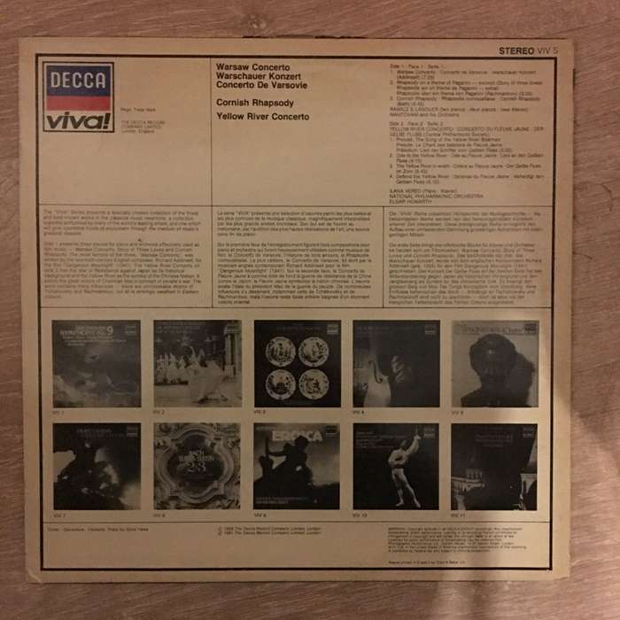Various  Warsaw Concerto / Cornish Rhapsody / Yellow River Concerto. -  Vinyl LP Record - O...