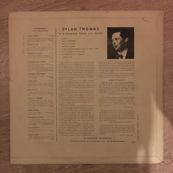 Dylan Thomas - Volume II - Read by the Poet - Vinyl LP Record - Opened  - Very-Good+ Quality (VG+)