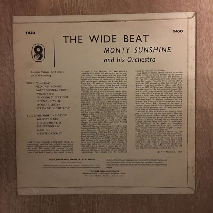 Monty Sunshine And His Orchestra  The Wide Beat - Vinyl LP Record - Opened  - Very-Good+ Qu...