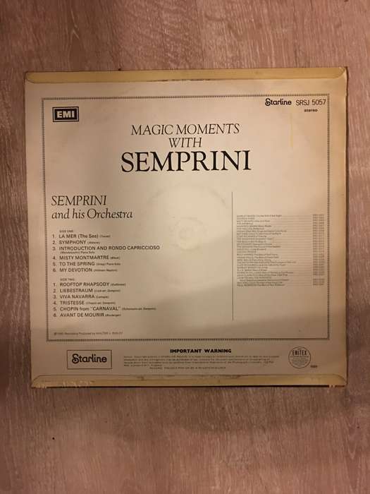 Magic Moments with Semprini - Vinyl LP Record - Opened  - Very-Good Quality (VG)