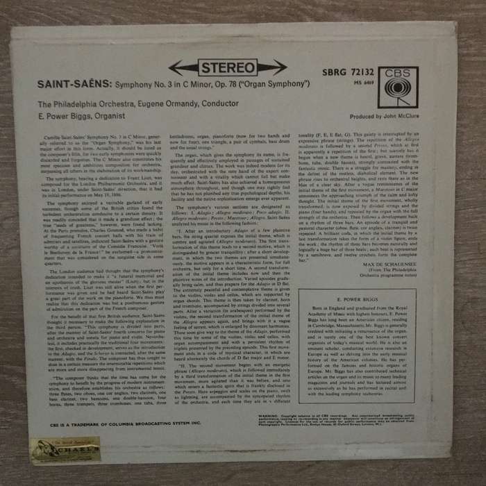Saint-Saëns / The Philadelphia Orchestra Conducted By Eugene Ormandy, E. Power Biggs  Symp...