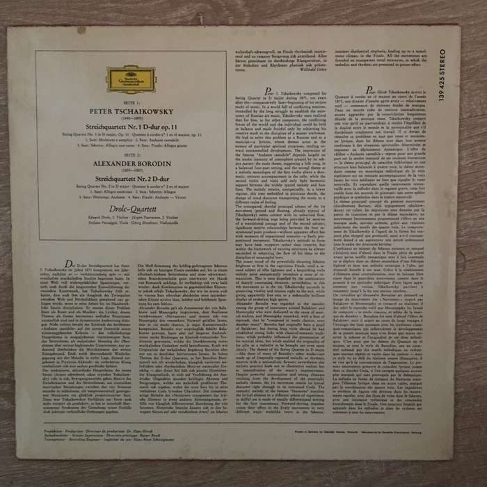 Tchaikovsky / Borodin String Quartets / Drolc Quartet - Vinyl LP Record - Opened  - Very-Good+ Qu...