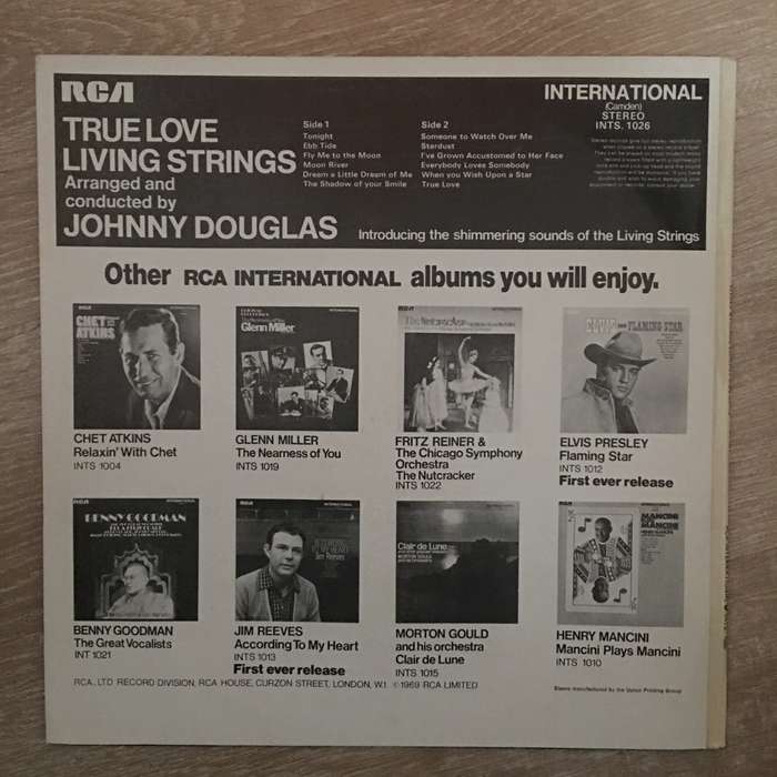 Living Strings  True Love - Vinyl LP Record - Opened  - Very-Good- Quality (VG-)
